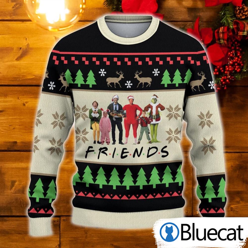 Christmas Friends Funny Christmas Movie Ugly Christmas Sweaters