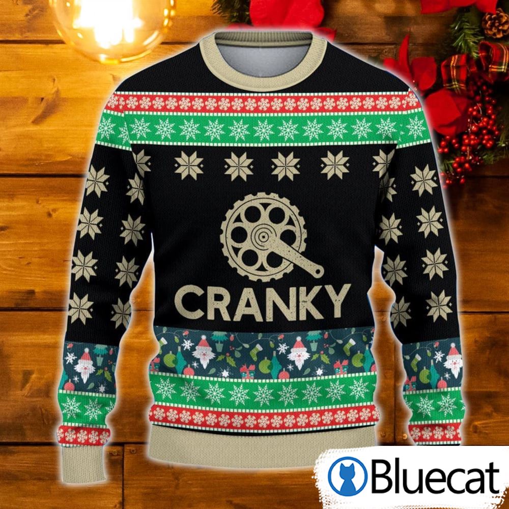 Cranky Funny Bicycle Lovers Ugly Christmas Sweaters