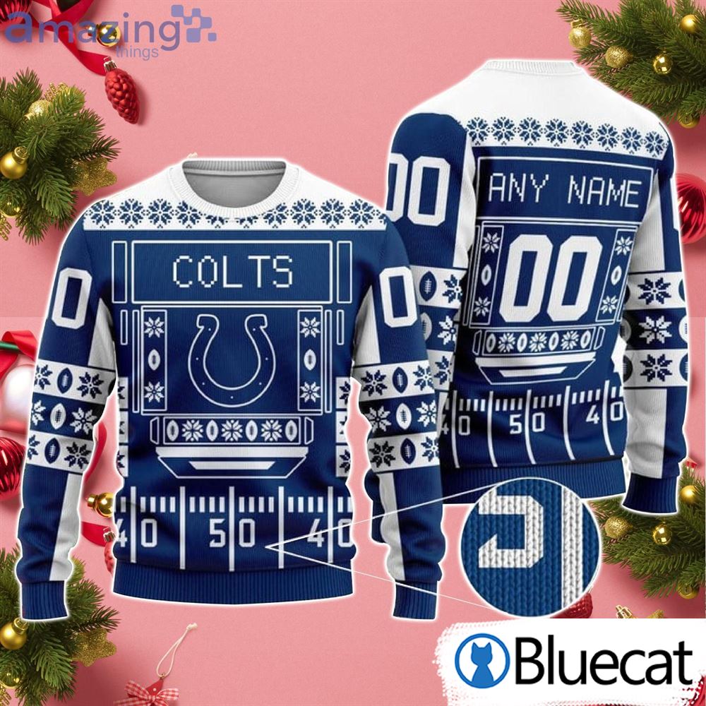 Custom Name And Number Colts Nfl Ugly Christmas Sweaters