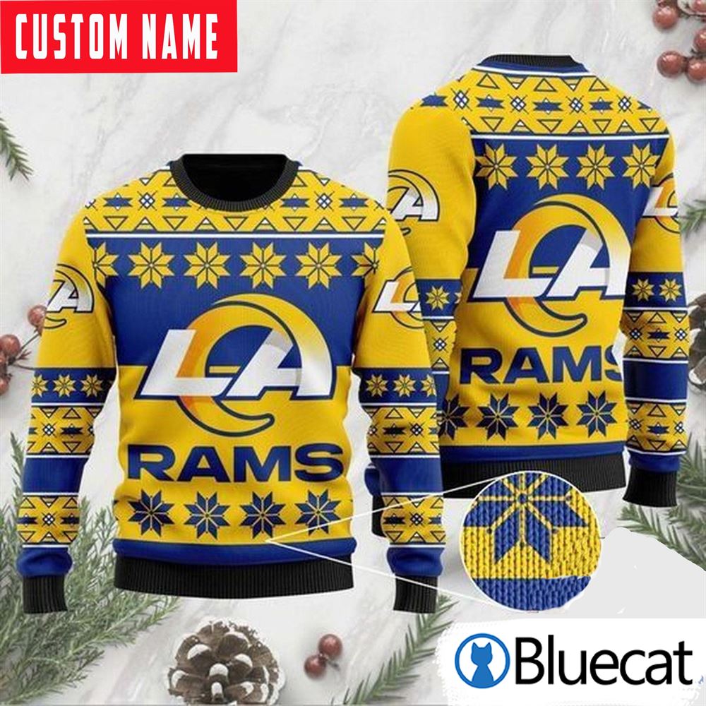 Custom Nfl Football Team Christmas Gift Rams Fans Ugly Christmas Sweaters