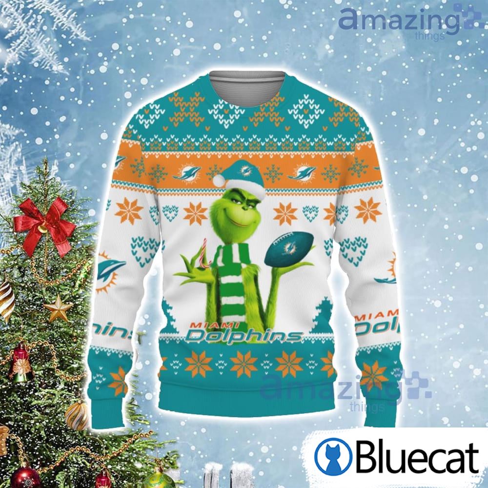 Cute Grinch American Football Miami Dolphins Ugly Christmas Sweaters