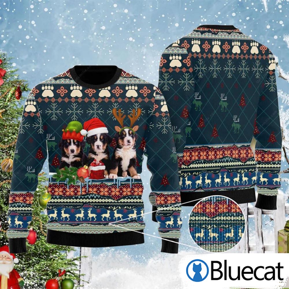 Cute Bernese Mountain Dogs Ugly Christmas Sweaters