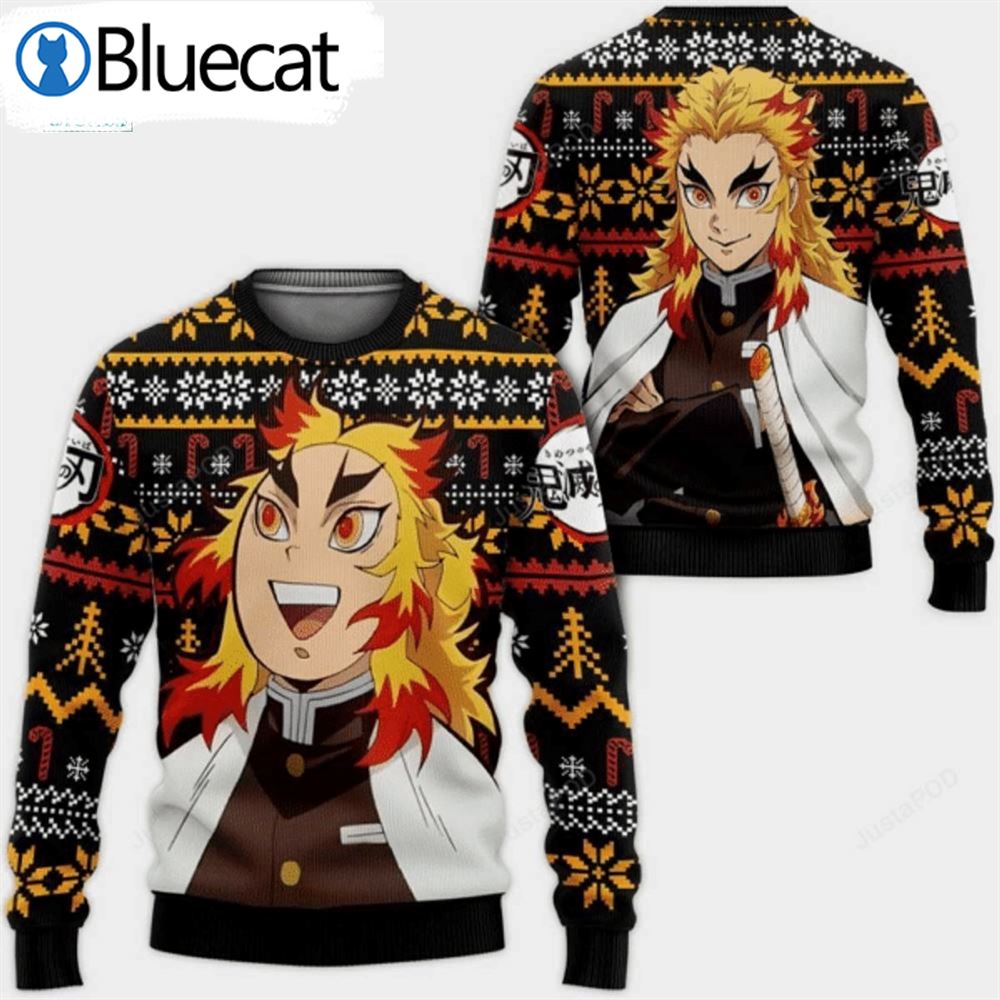 Demon Slayer Kyojuro Rengoku Ugly Christmas Sweaters