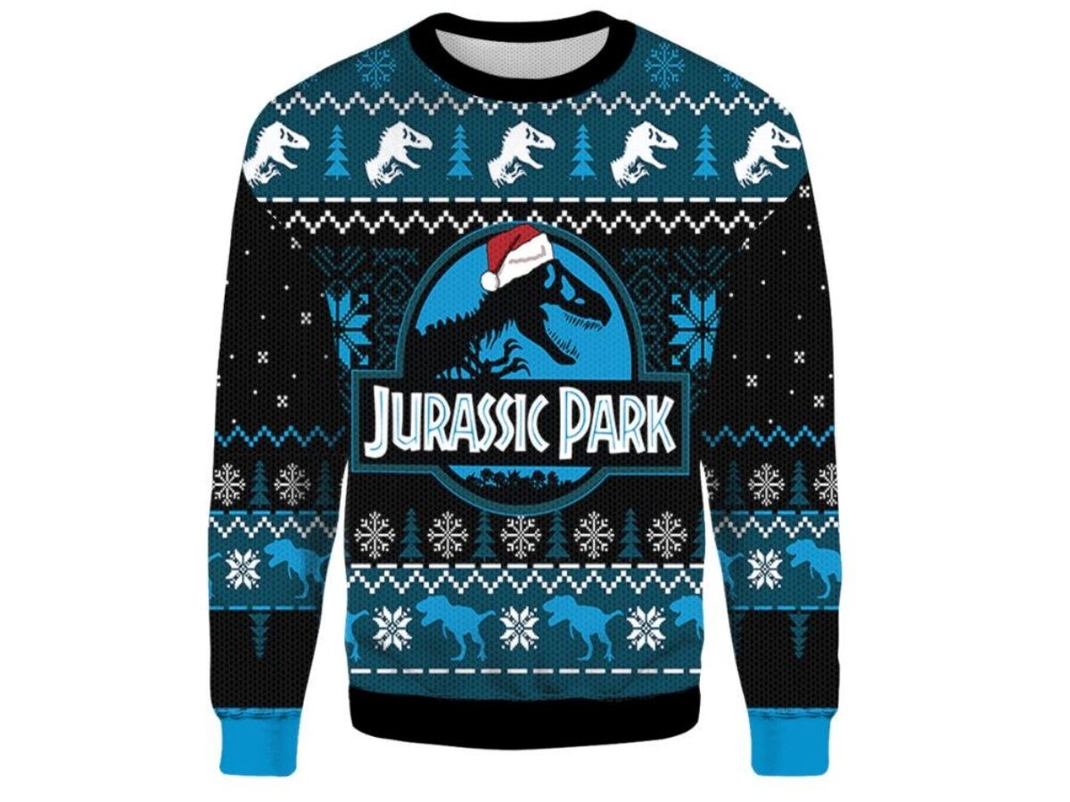 Dinosaur Jurassic Park Dinosaur Ugly Christmas Sweaters Peto Rugs