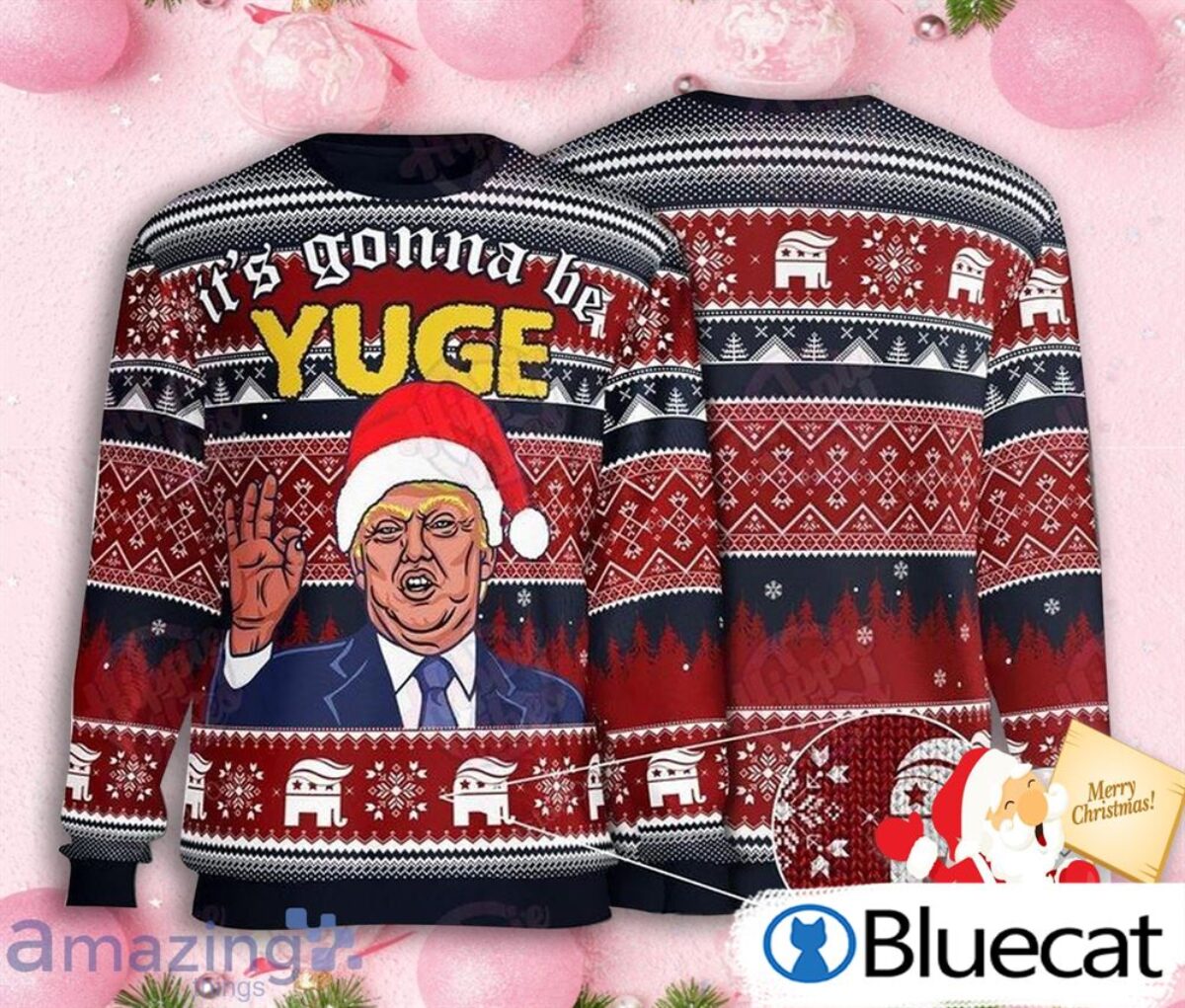 Donald Trump Its Gonna Be Yuge Christmas Knitting Pattern Ugly
