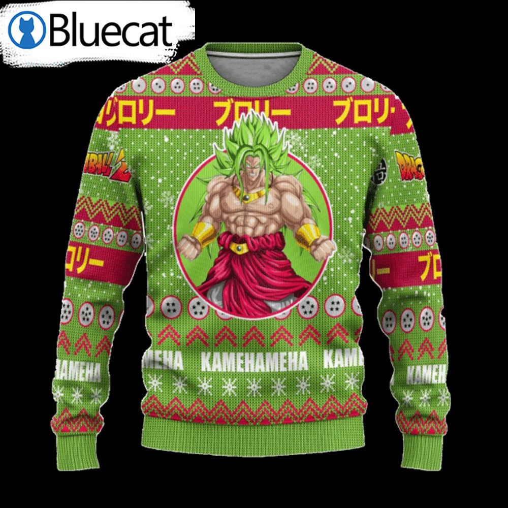 Dragon Ball Broly Kamehameha Ugly Christmas Sweaters