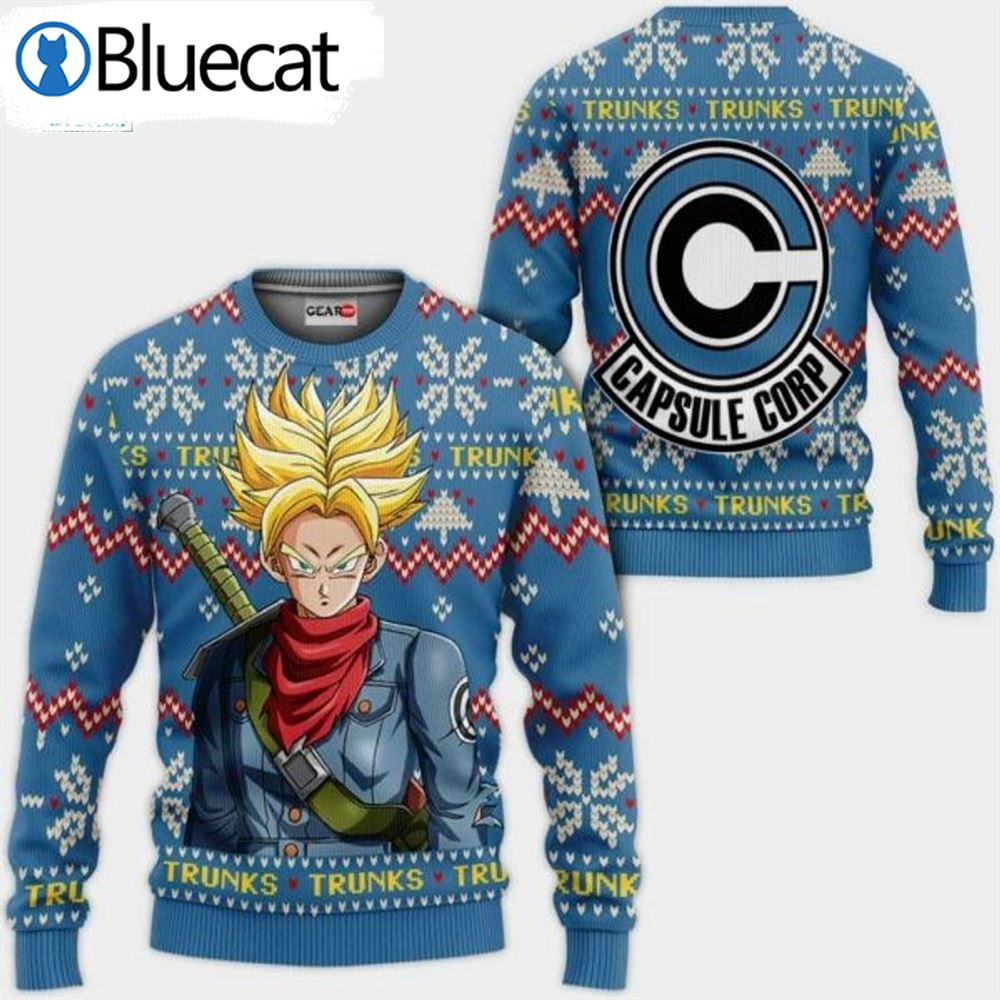 Dragon Ball Future Trunks Capsule Corp Ugly Christmas Sweaters