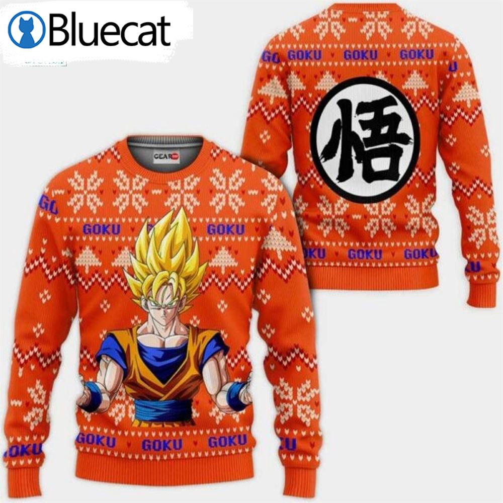 Dragon Ball Goku Super Saiyan Ugly Christmas Sweaters