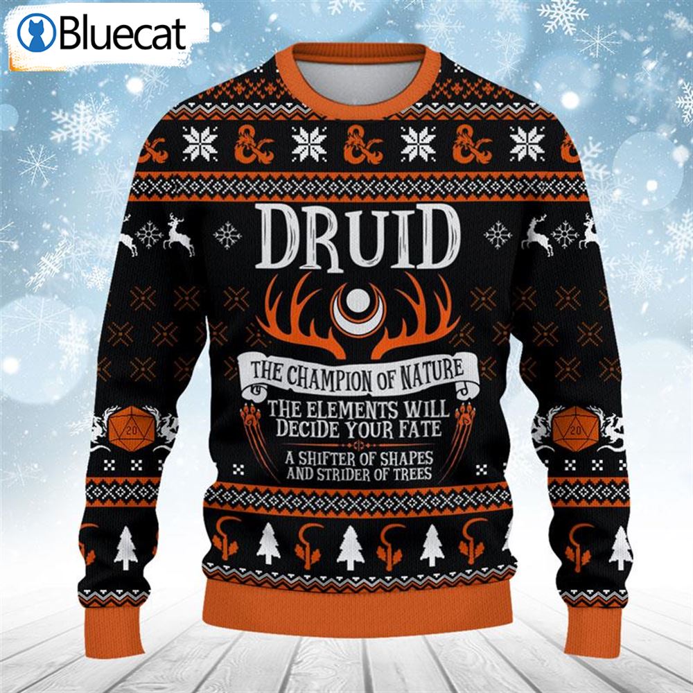 Dungeons Dragons Druid The Champion Of Nature Ugly Christmas Sweaters