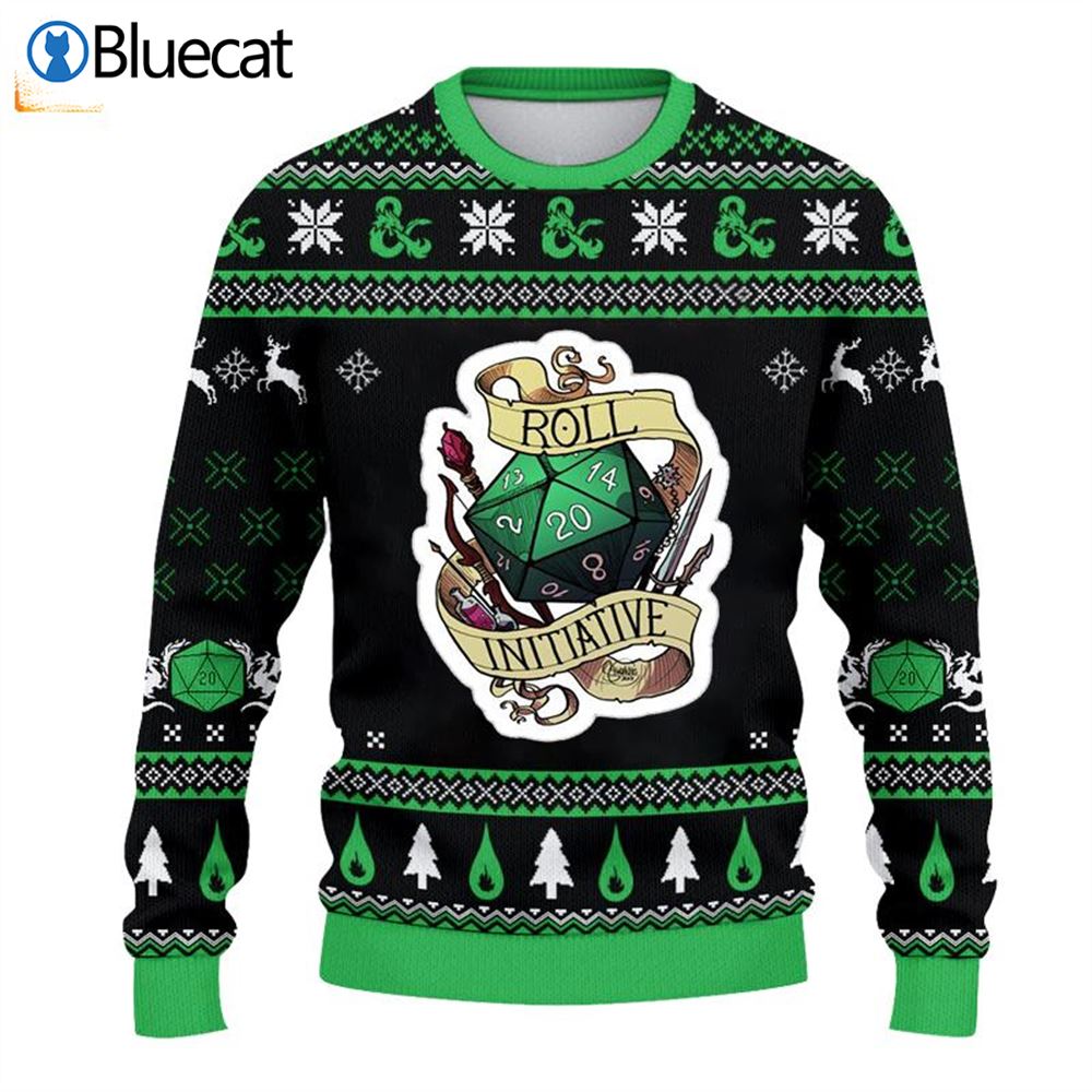 Dungeons Dragons Roll Initiative Ugly Christmas Sweaters