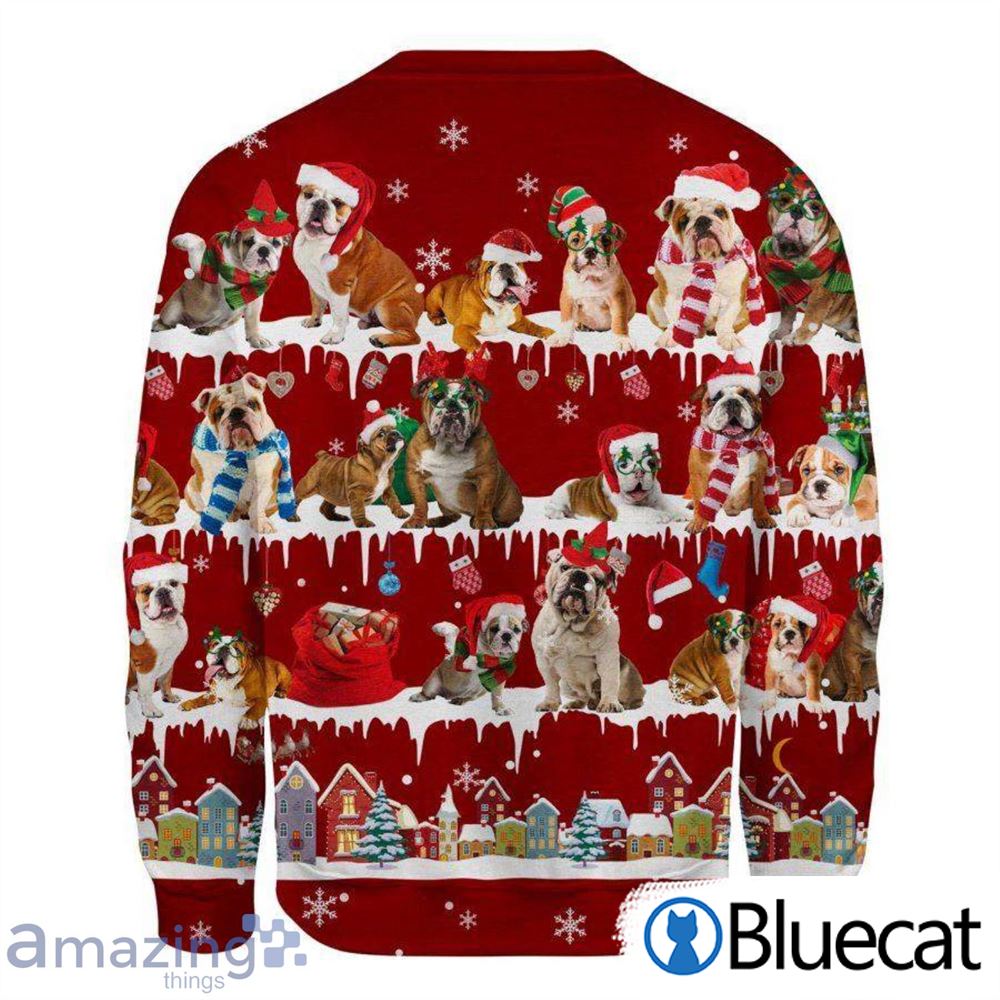 English Bulldog Snow Merry Christmas Ugly Christmas Sweaters