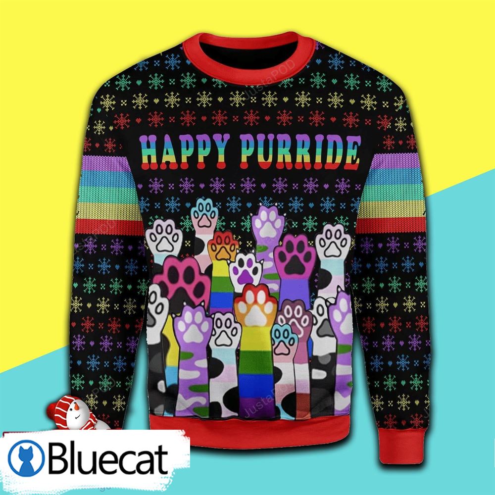 Happy Purride Lgbt Merry Christmas All Over Print Ugly