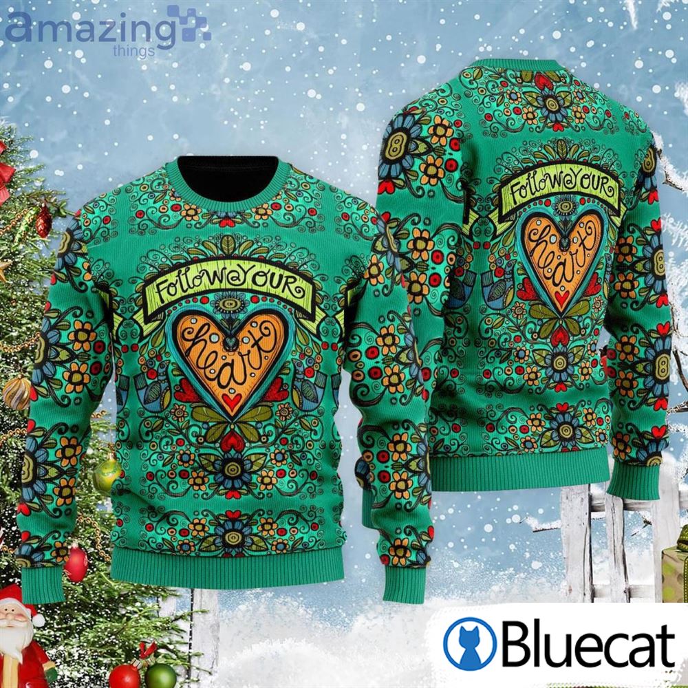 Hippie Follow Your Heart Christmas Gift Ugly Christmas