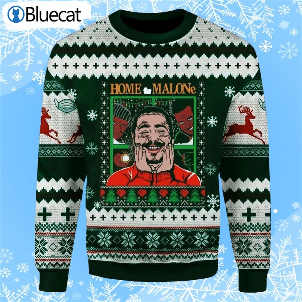 home-malone-ugly-christmas-sweater-kevin-home-malone-sweater-etsy