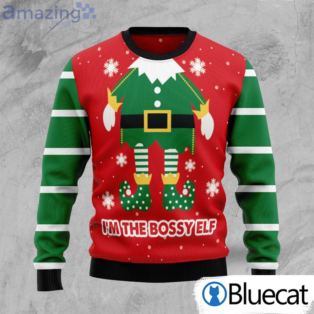 I'm the Bossy Elf Funny Gift Ugly Christmas Sweater