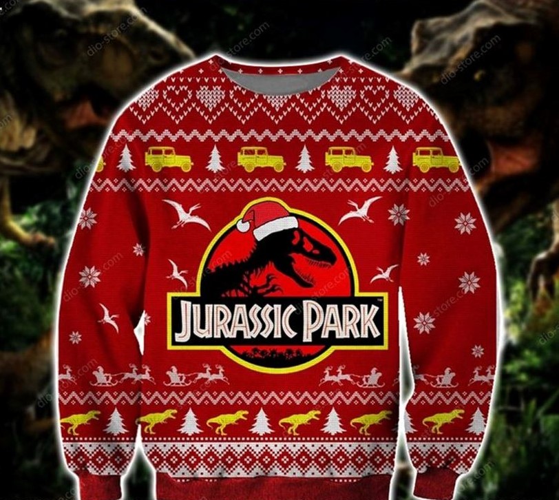 Jurassic Park Red Knitted Wool Sweater, Sweatshirt – LIMITED EDITION