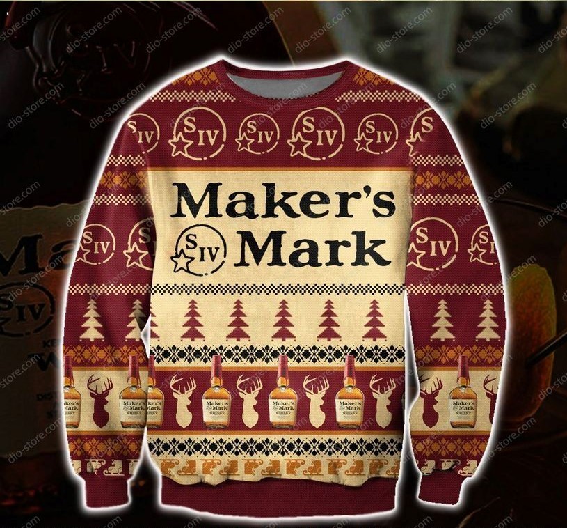 Maker’s Mark Whiskey Christmas Ugly Sweater, Sweatshirt – LIMITED EDITION