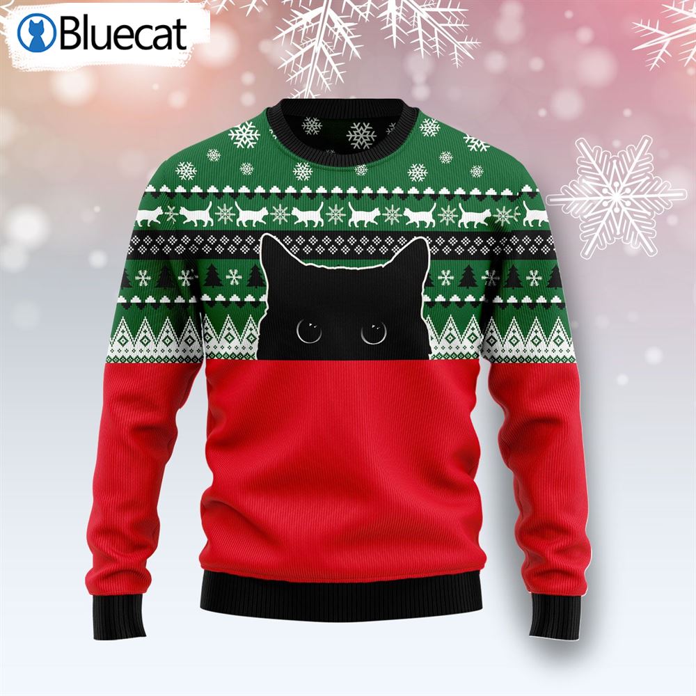meow-meow-black-cat-ugly-christmas-sweater-1