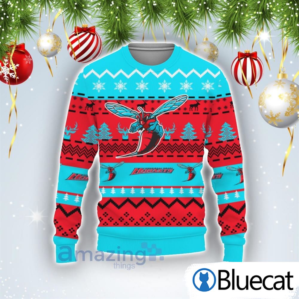 Merry Christmas Snow Pattern Funny Cute Delaware State Hornets Gifts Ugly Christmas Sweater