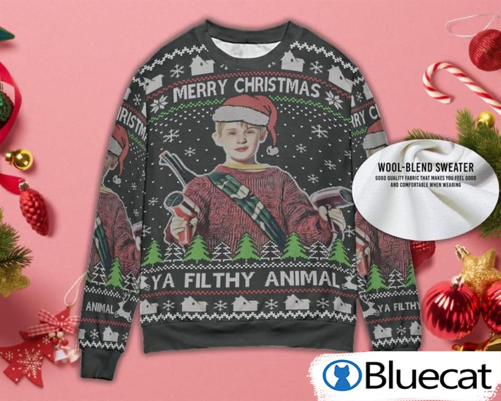 Merry Christmas Ya Filthy Animal Christmas Movie Ugly Christmas Sweater