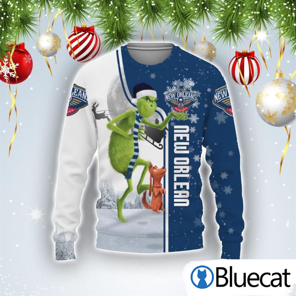 New Orlean Pelicans NBA Funny Grinch Ugly Christmas Sweater