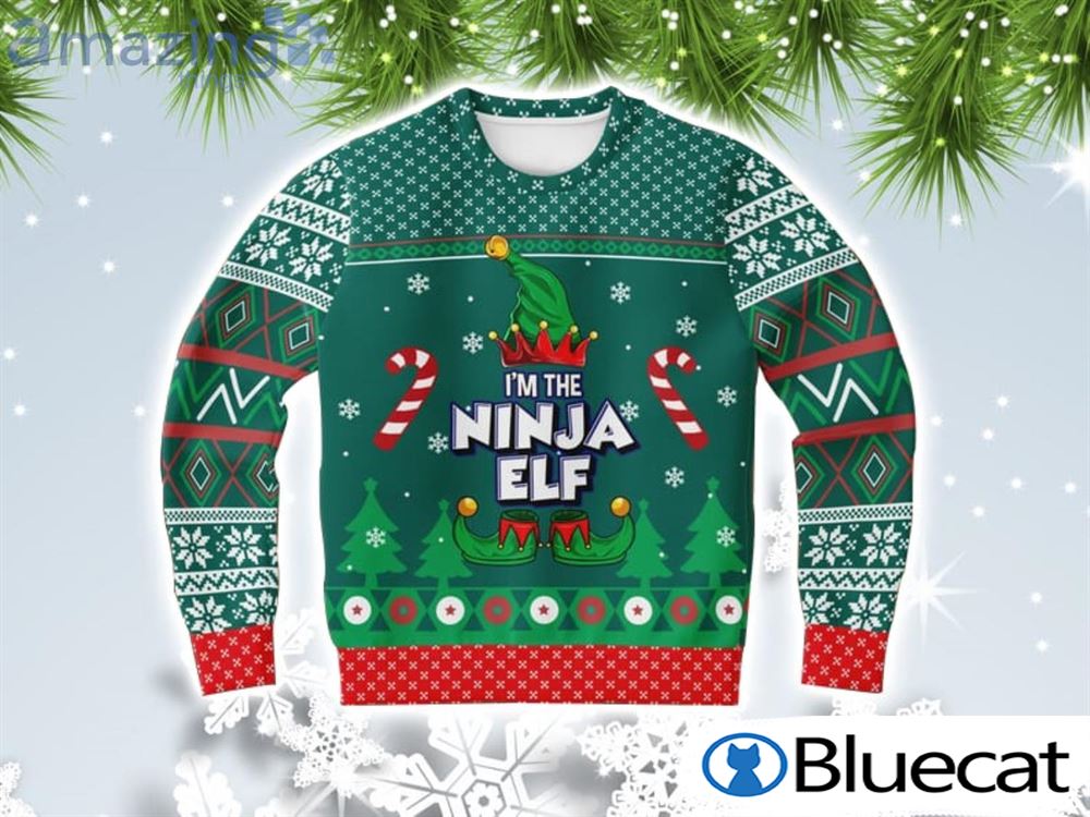 Ninja Elf Christmas Gift Christmas Gift Ugly Christmas Sweater