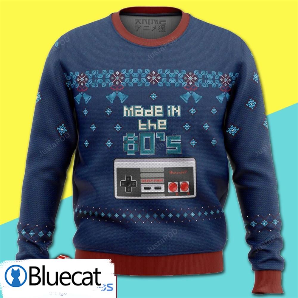 Nintendo Made In The 80s Premium Full Print Ugly Christmas Sweater