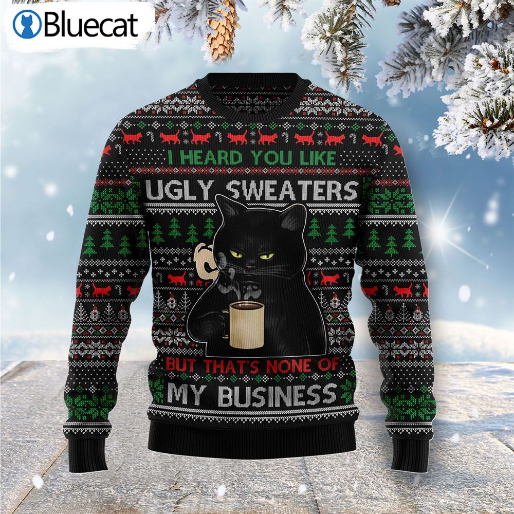 none-of-my-business-black-cat-ugly-christmas-sweater-1