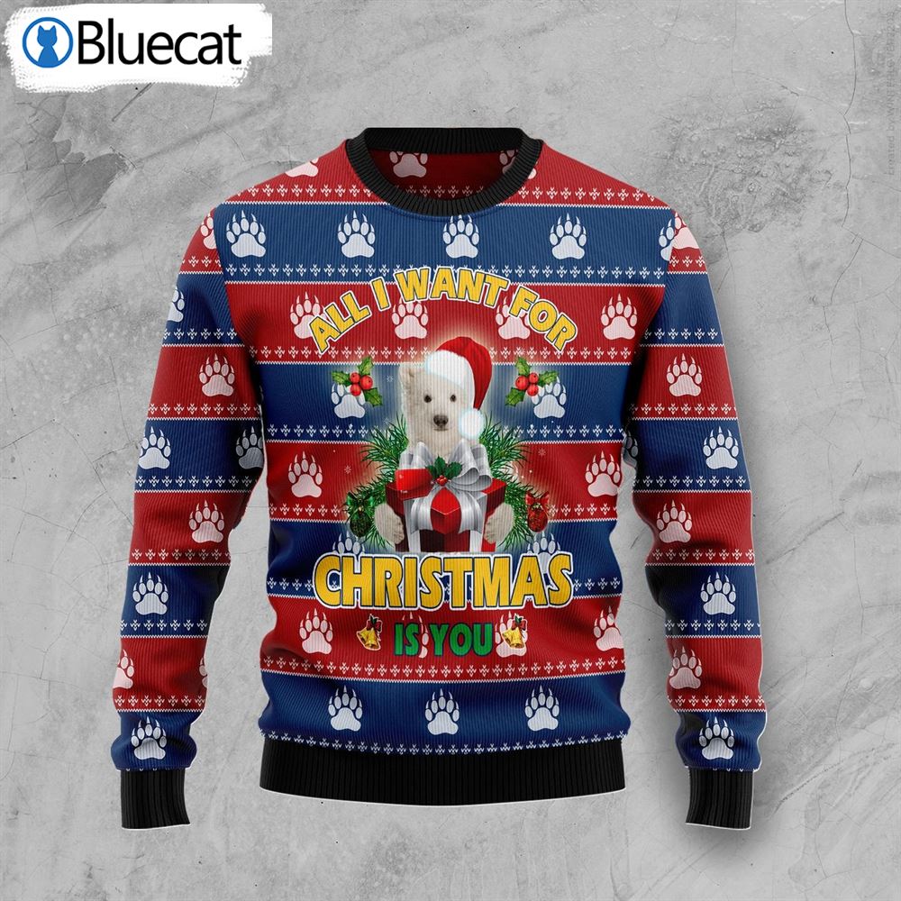 Polar Bear All I Want Christmas Ugly Christmas Sweaters