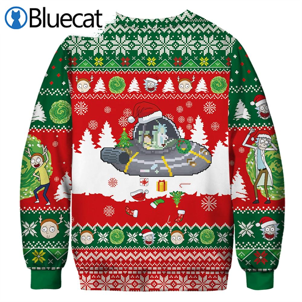 Rick And Morty Ufo Christmas Rick And Ugly Christmas Sweaters