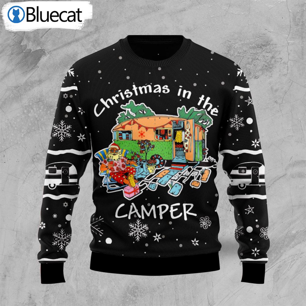 Santa Camping Ugly Christmas Sweaters