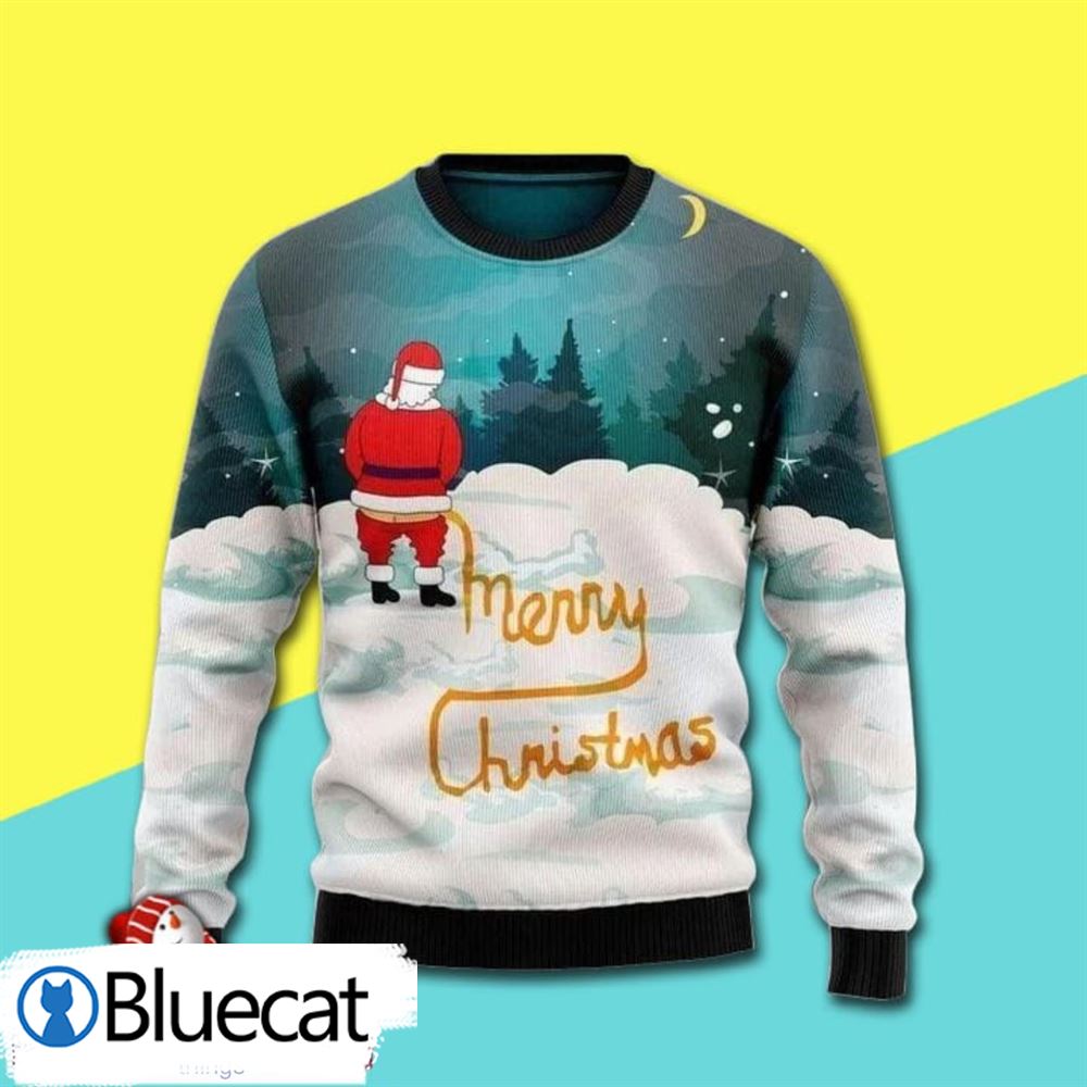Santa Claus In Winter Merry Christmas Full Print Ugly Christmas Sweaters