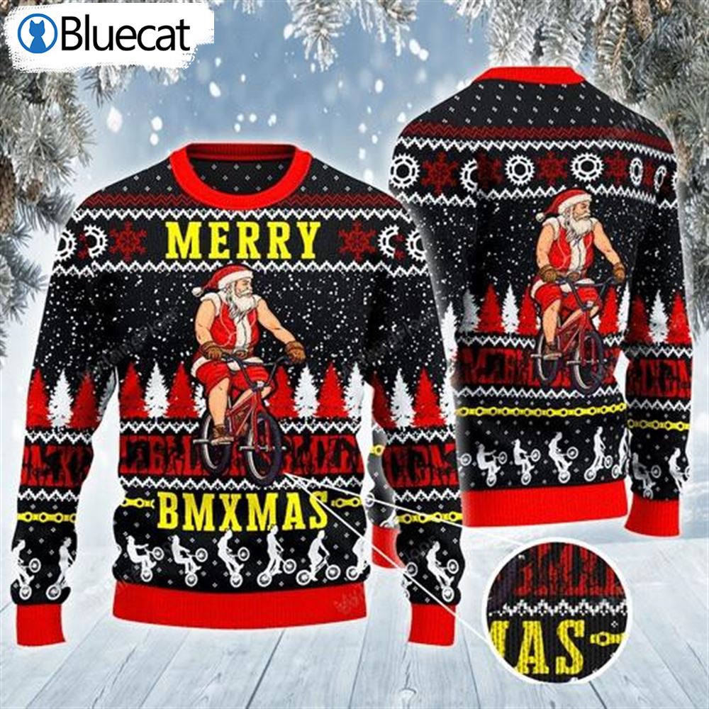 Santa Claus Mery Bmxmas Ugly Christmas Sweaters
