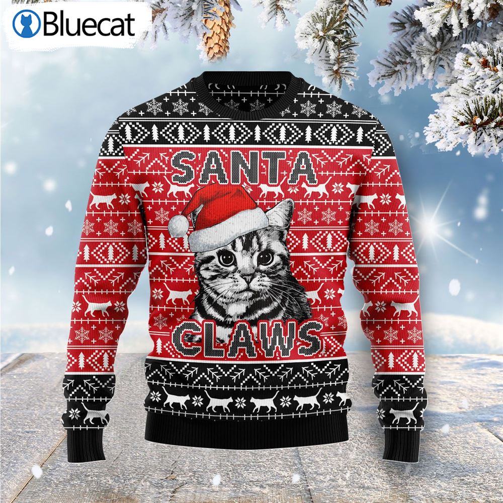 Santa Claws Cat Ugly Christmas Sweaters