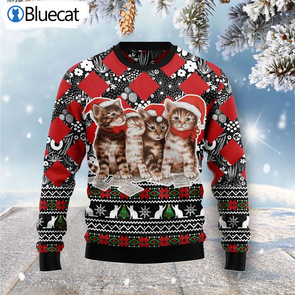 Singing Cats Kitten Ugly Christmas Sweaters