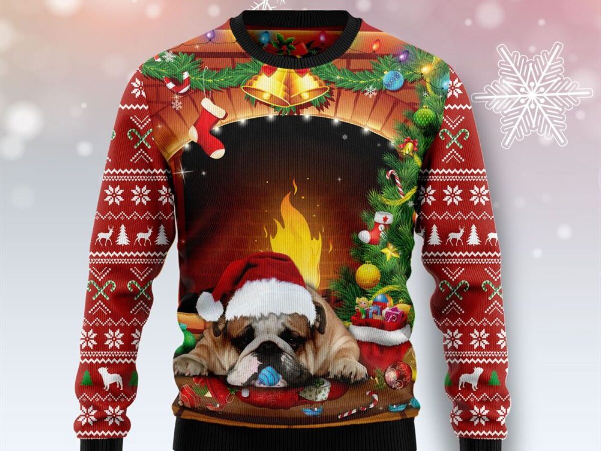 Bulldog ugly sale christmas sweater