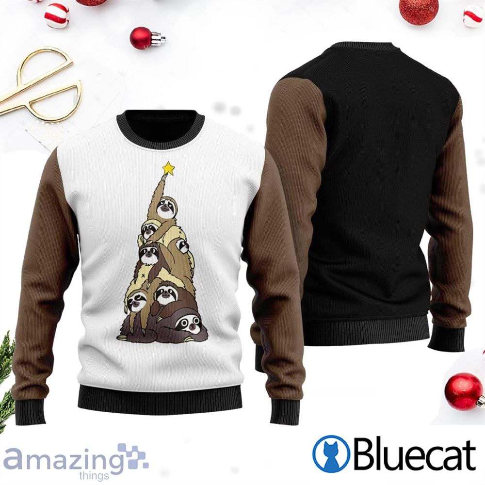 Sloth Christmas Tree All Over Print 3D Christmas Ugly Christmas Sweaters