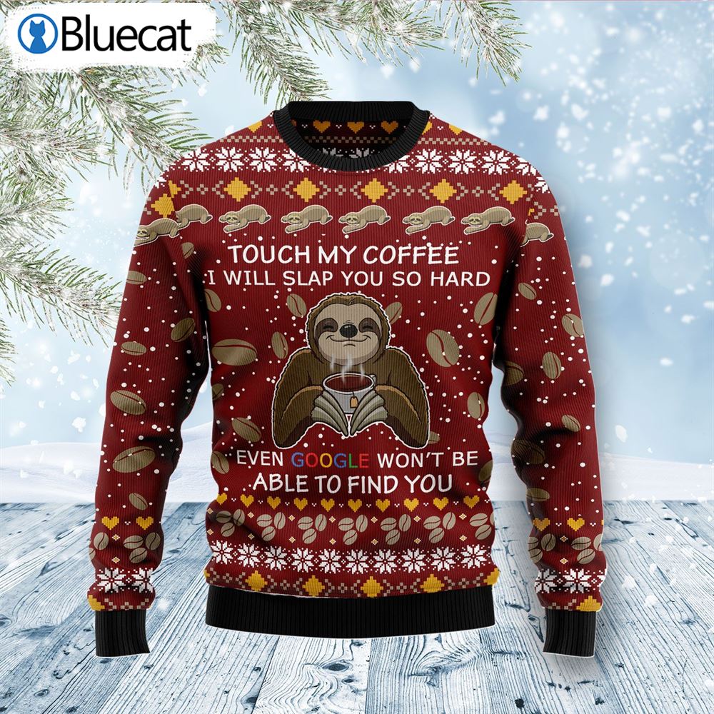Sloth Coffee Ugly Christmas Sweaters