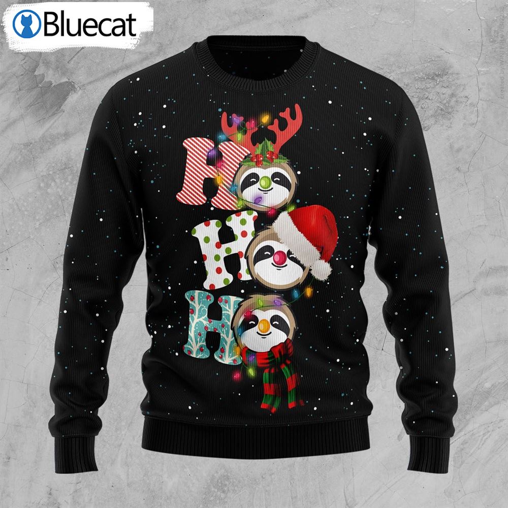 Sloth Ho Ho Ho Ugly Christmas Sweaters