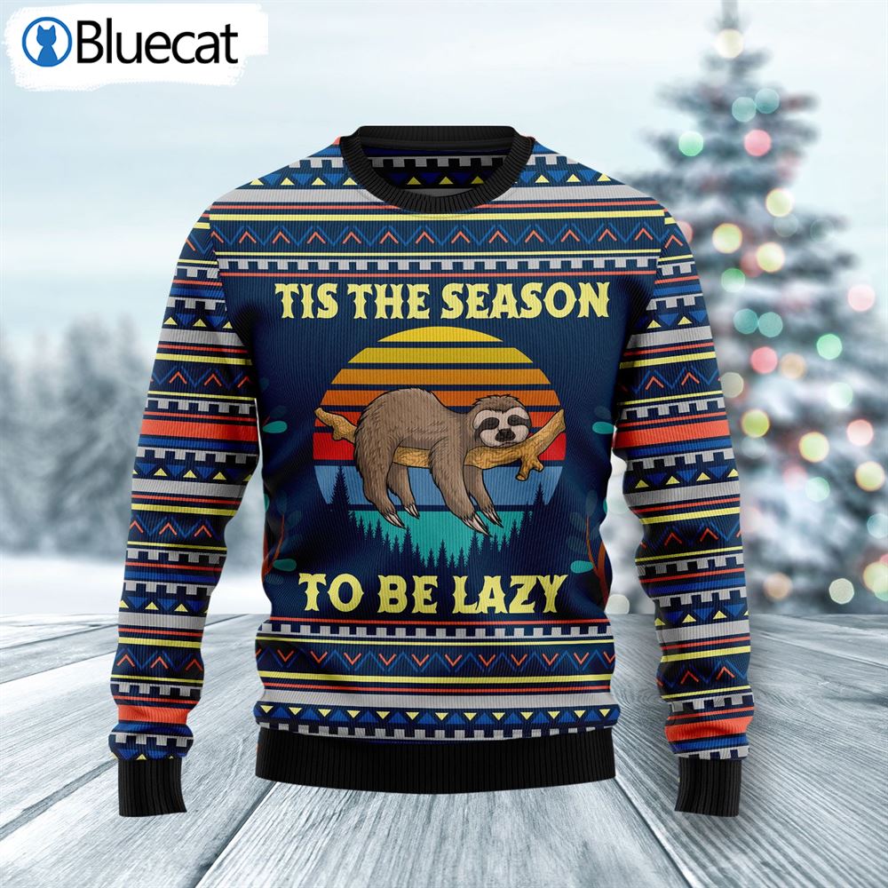 Sloth Tis The Season Ugly Christmas Sweaters