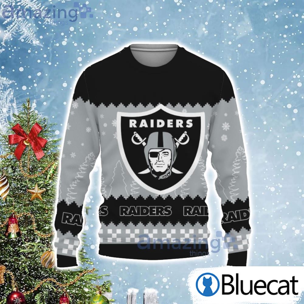 Snow Team Logo Oakland Raiders Gifts For Fan Christmas Tree Ugly Christmas Sweaters
