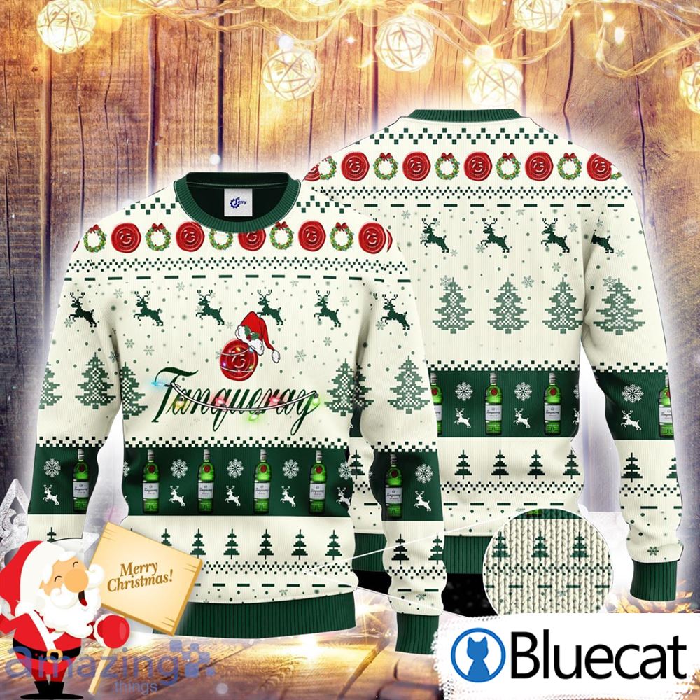 Tanqueray Santa Hat Christmas Knitted All Over Print 3D Ugly Christmas Sweaters