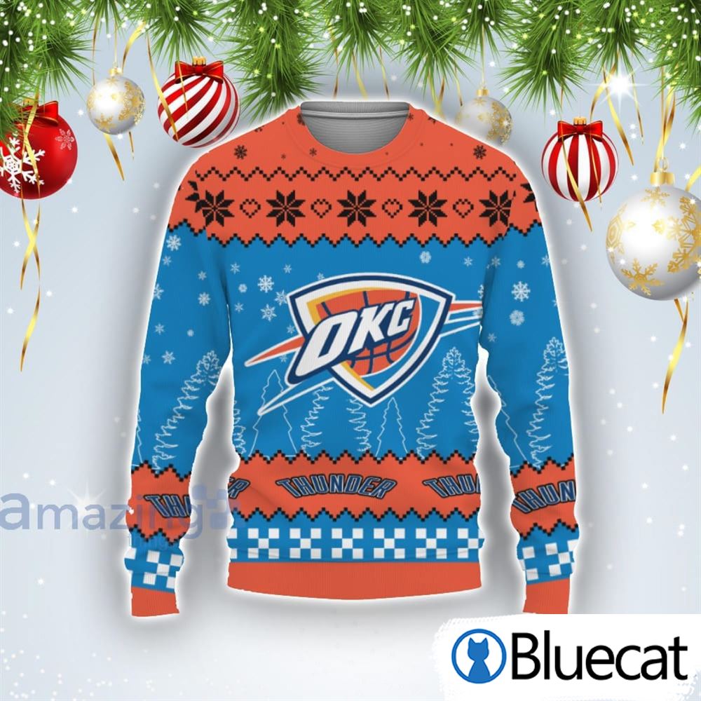 Team Logo Oklahoma City Thunder Ugly Christmas Sweaters