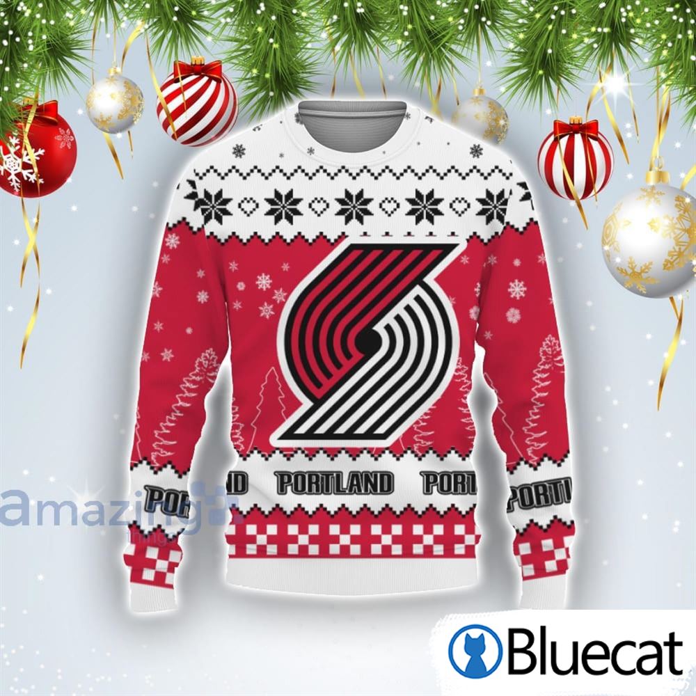 Team Logo Portland Trail Blazers Ugly Christmas Sweaters