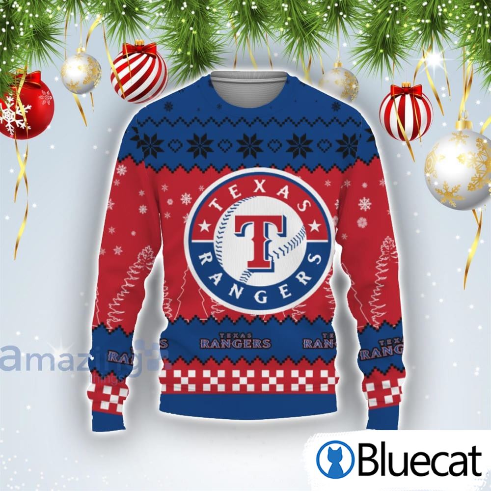 Team Logo Texas Rangers Ugly Christmas Sweaters
