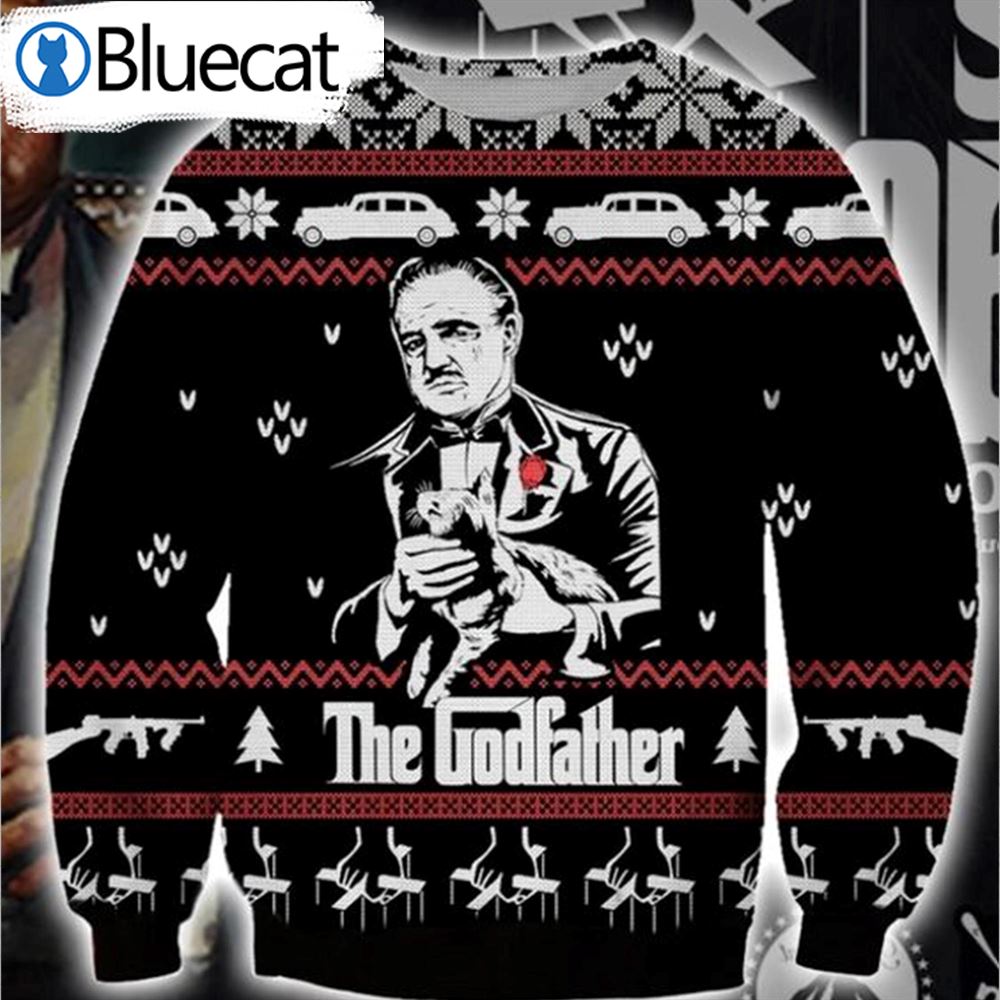 The Godfather Christmas Unisex Woolen Ugly Christmas Sweaters