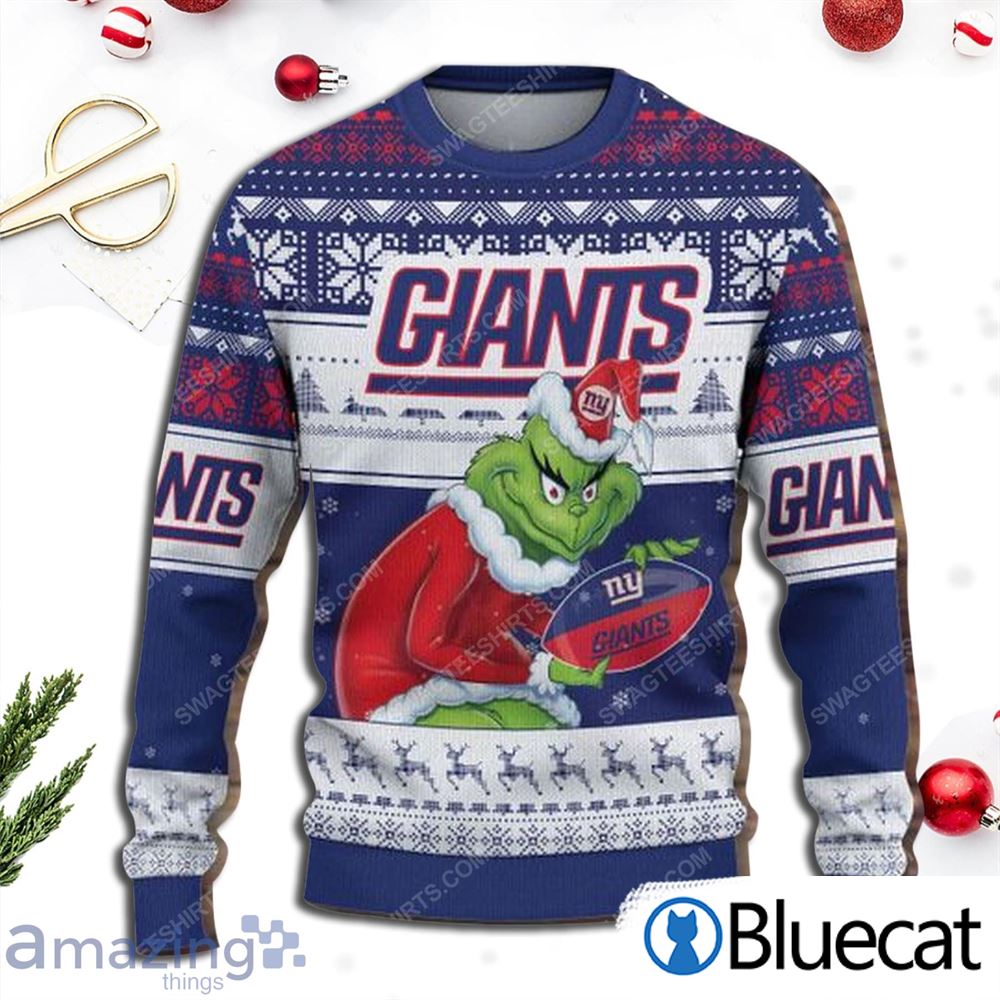 The Grinch New York Giants All Over Print 3D Ugly Christmas Sweaters