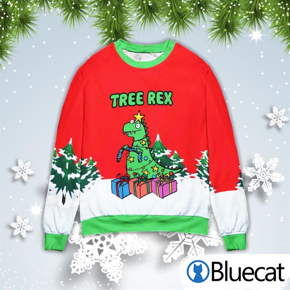 Tree Rex Light Up Christmas Gift Ugly Christmas Sweaters Peto Rugs