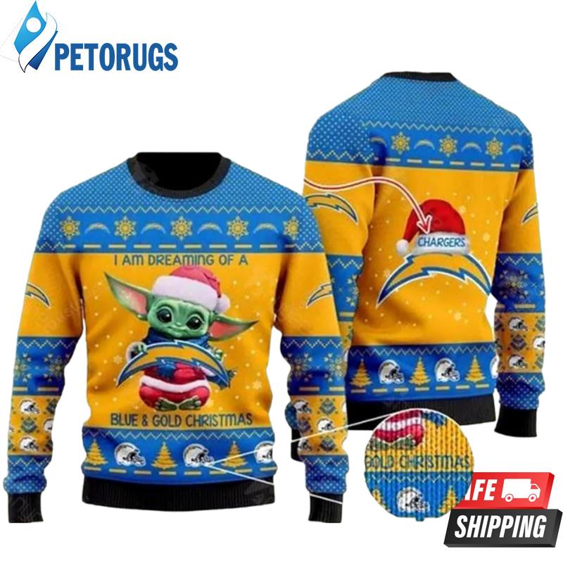 Baby Yoda Los Angeles Chargers Ugly Christmas Sweaters