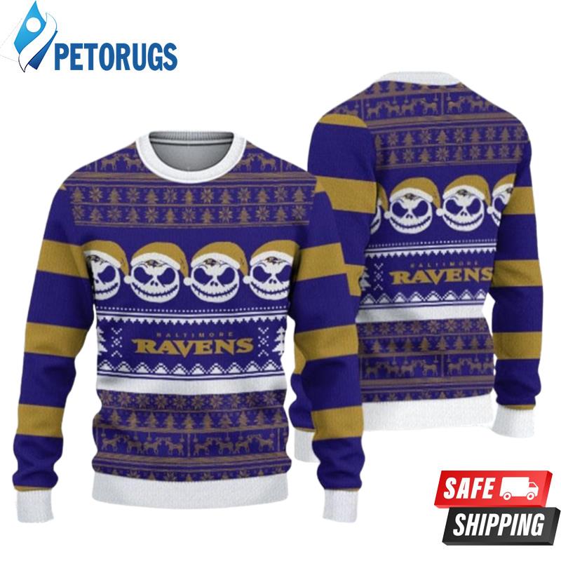 NFL Baltimore Ravens Thermos Ugly Christmas Sweater For Men And